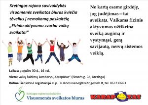 Fizinio katyvumo paskaita teveliams